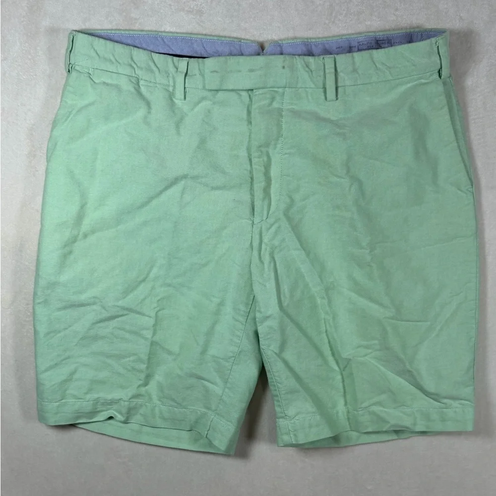 Polo Ralph Lauren 38W 100% Cotton Mint Green Flat Front Shorts